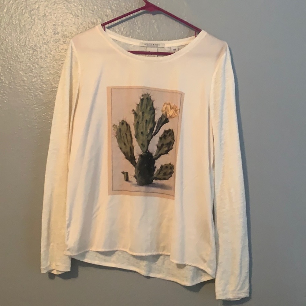 Cream Sweater with Cactus